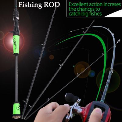 Bass Fishing Rod 4 Section Protable Fishing κοντάρι για ψάρεμα γλυκού νερού για Baitcasting Fishing Roel