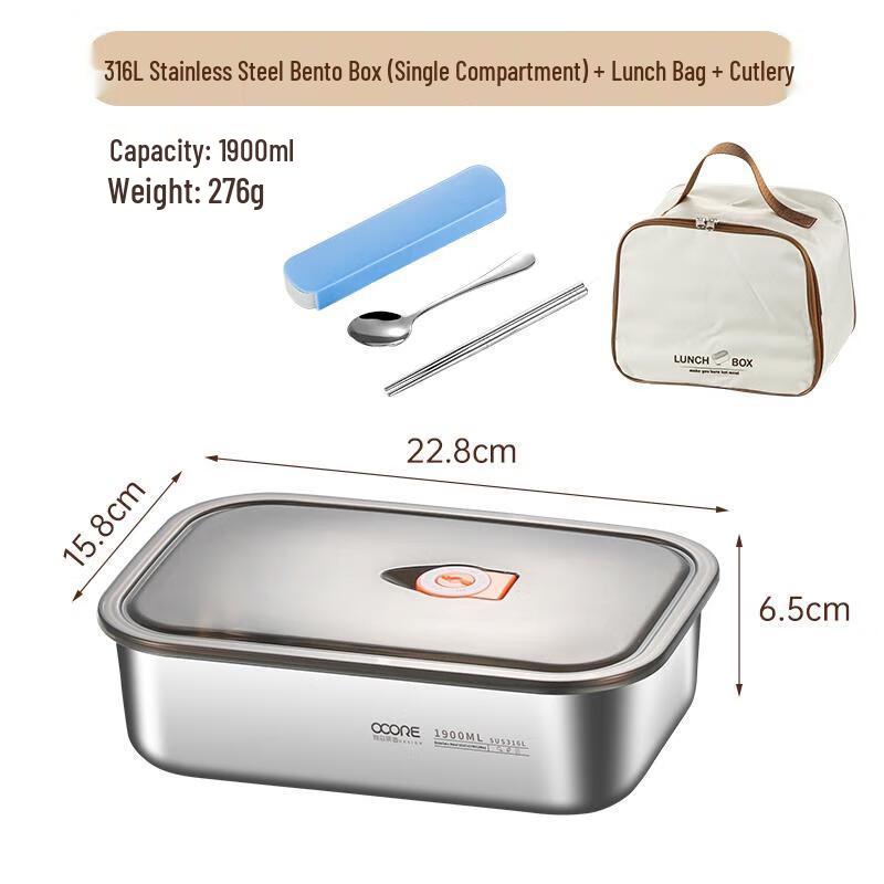 Round Ceramic Fresh-Keeping Bowl with Lunch Bag & Cutlery Set