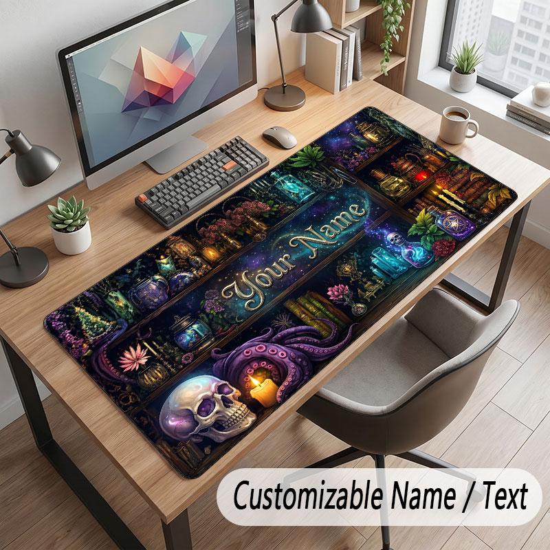 Fantasy Magic Theme Customized Mouse Pad Personalized Print Name Text Desk Mat For Home Office Table Decor