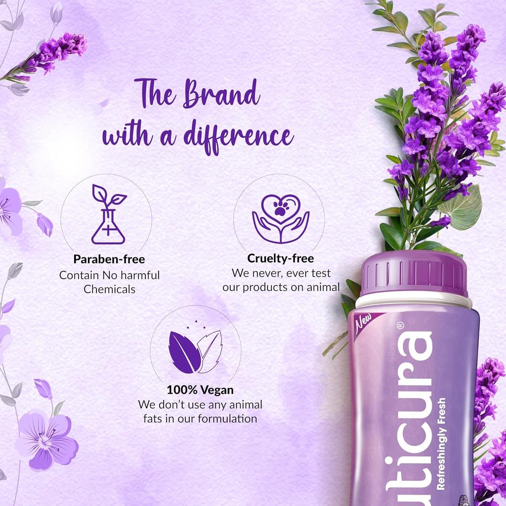 Cuticura Lavender Mist Talcum Powder With Sunscreen For Soft Skin Fresh Fragrance 400 G Each Pack Of 2 For Long Lasting Comfort