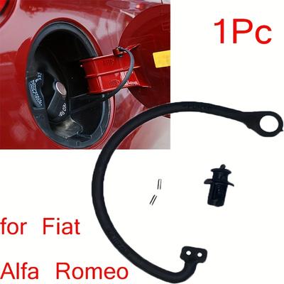 Per FIAT 500 Grande Punto Bravo Doblo Coperchio Tappo Carburante Cordoncino, Nero con Chiusura Rossa, Perfetto per Auto Alfa Romeo, Accessorio Carburante|