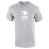I Heart Love VT Shirt Vermont The Green Mountain State Gray White Gift T-Shirt