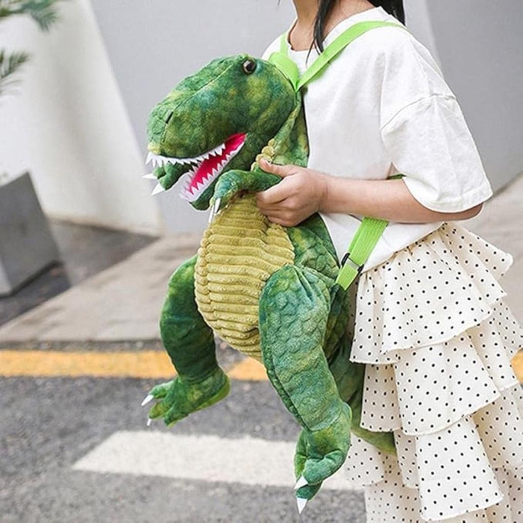 DINOBACK Kids Dinosaur Backpack, Adjustable Straps, Eye-Catching Design, Spacious Durable Comfortable, 38 x 20 x 14 cm