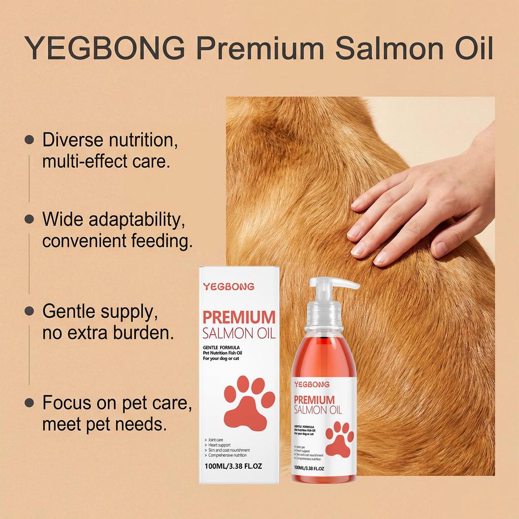 YEGBONG Pet Salmon Oil for Dogs: Enhances Coat Smoothness & Shine, Nutritional Care