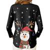 Women's Christmas Print Casual V-Neck Long Sleeve Top