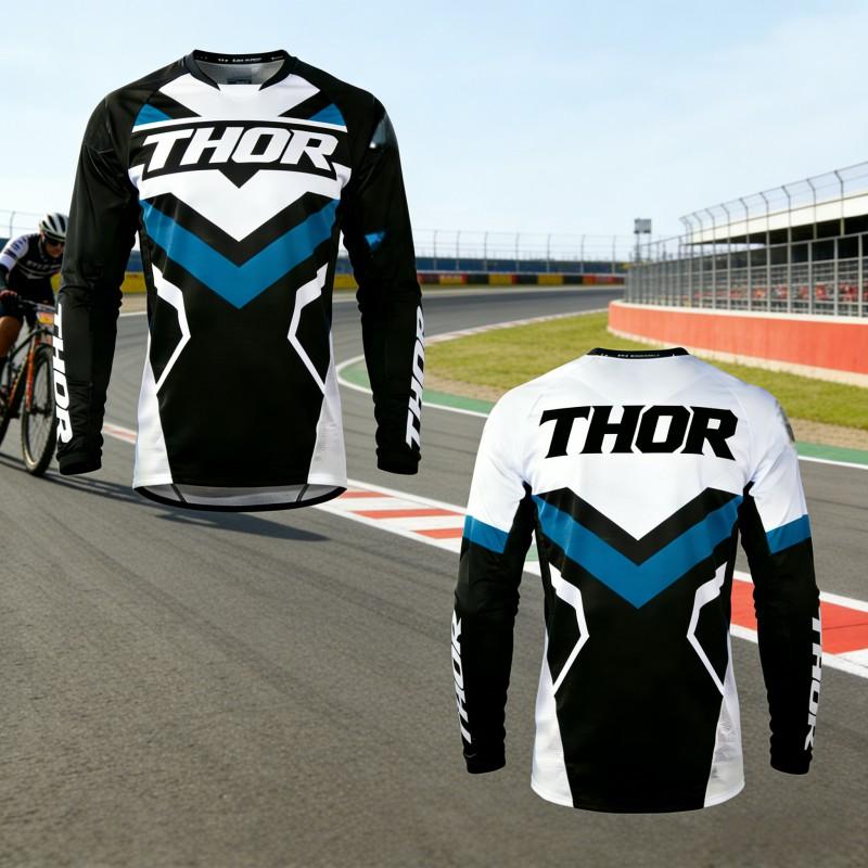 THOR Long Sleeve Mountain Bike Jersey Cycling Apparel Quick Dry Downhill Riding Shirt Men