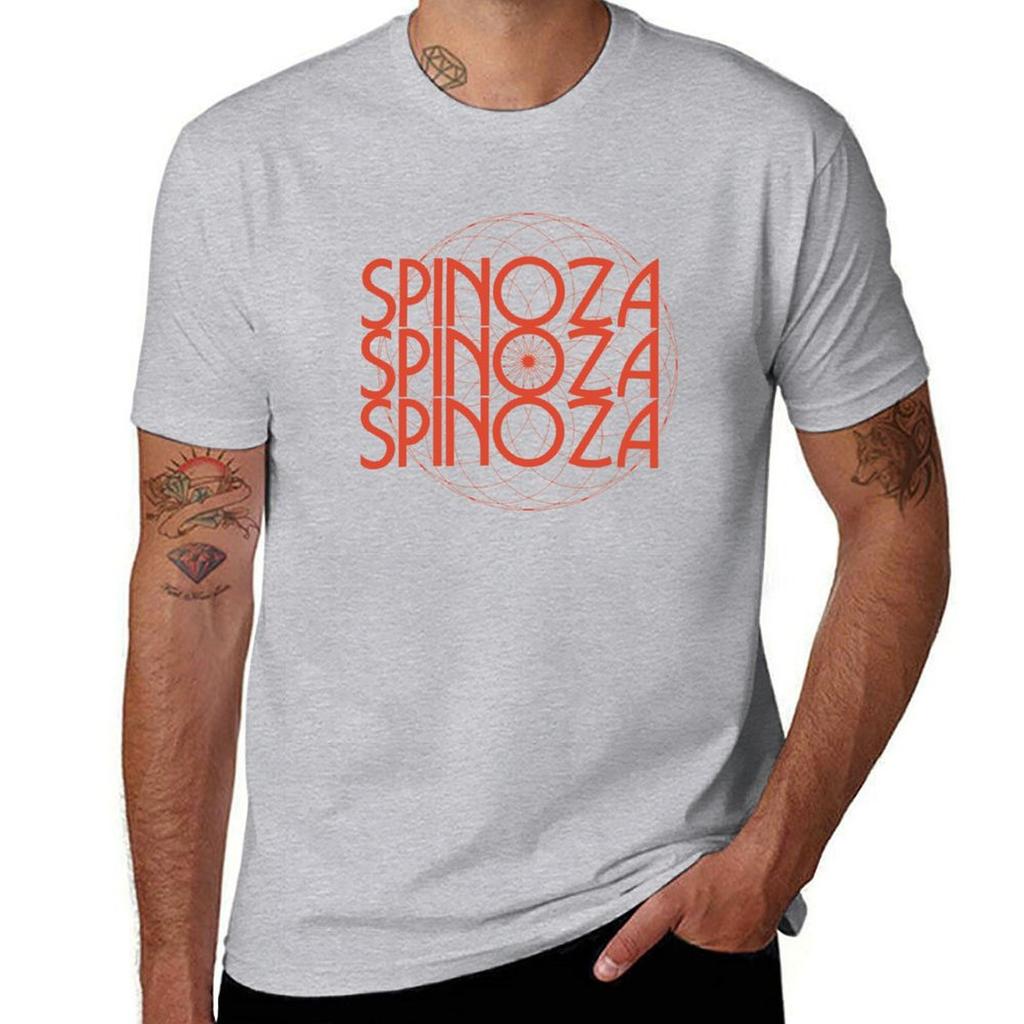 Spinoza T-Shirt Short Sleeve Tee Blacks Aesthetic Clothes Mens Shirts Graphic Tee