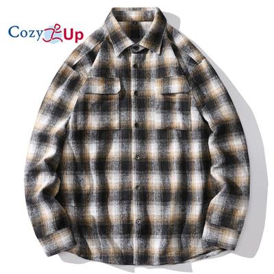 Cozy Up Spring New Trend Men's Loose Casual Plaid Shirts Jackets Vintage Casual Outdoor Double Pockets Designer Cargo Work Shirt