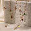 Xiaohongshu Bestseller: Four-Leaf Clover Zirconia Necklace for Women - Stainless Steel, Light Luxury Feel.