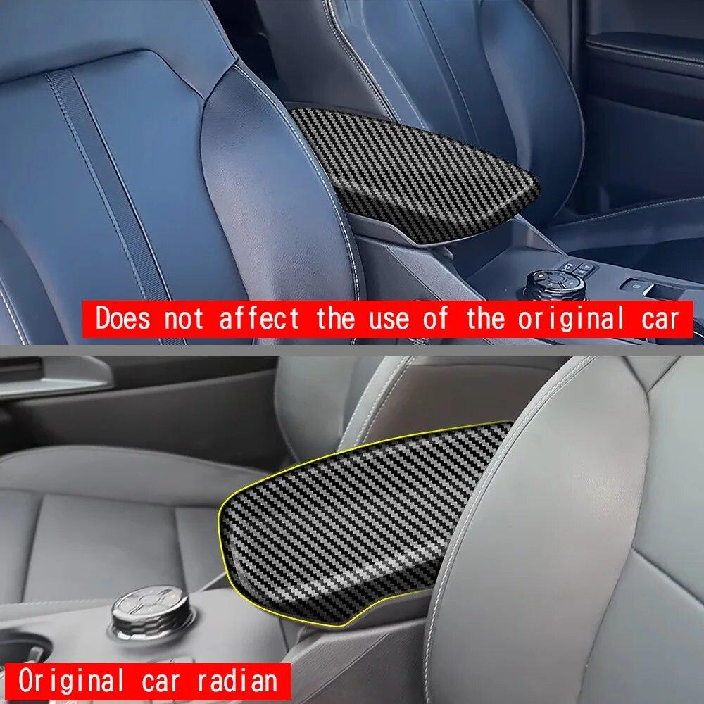 Carbon Fiber Look Car Armrest Box Cover Panel Trim Decoration For Ford Ranger T9 2023+ Auto Accessories
