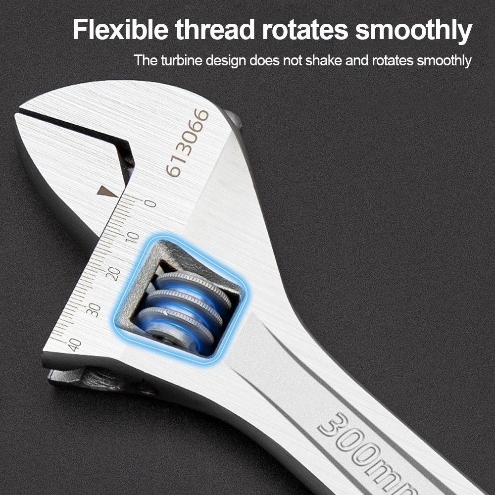 New High-Carbon Steel Adjustable Wrench Large Openin Long Handle Wrench Universal 6-12 Inch Heavy Duty Wrench