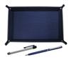 Grained Cowhide Pen Tray In with a Metal Touch Silver Pen and Slim Rotating Ballpoint Pen Blue Japanese-made Blue, Set, TRAL-ALST-PD04-L
