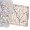 Summer Simulation Silk Striped Simple High-End Women'S Pajamas Cool Love Short-Sleeved Loungewear