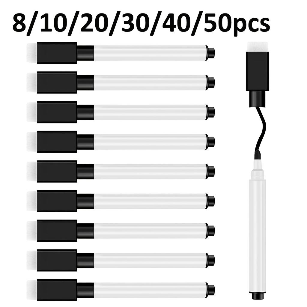 8-50Pcs Fine Tip Magnetic Whiteboard Markers with Eraser Cap, Non-Toxic Quick-Dry Dry Erase Pens, Whiteboard Accessorie, Teacher