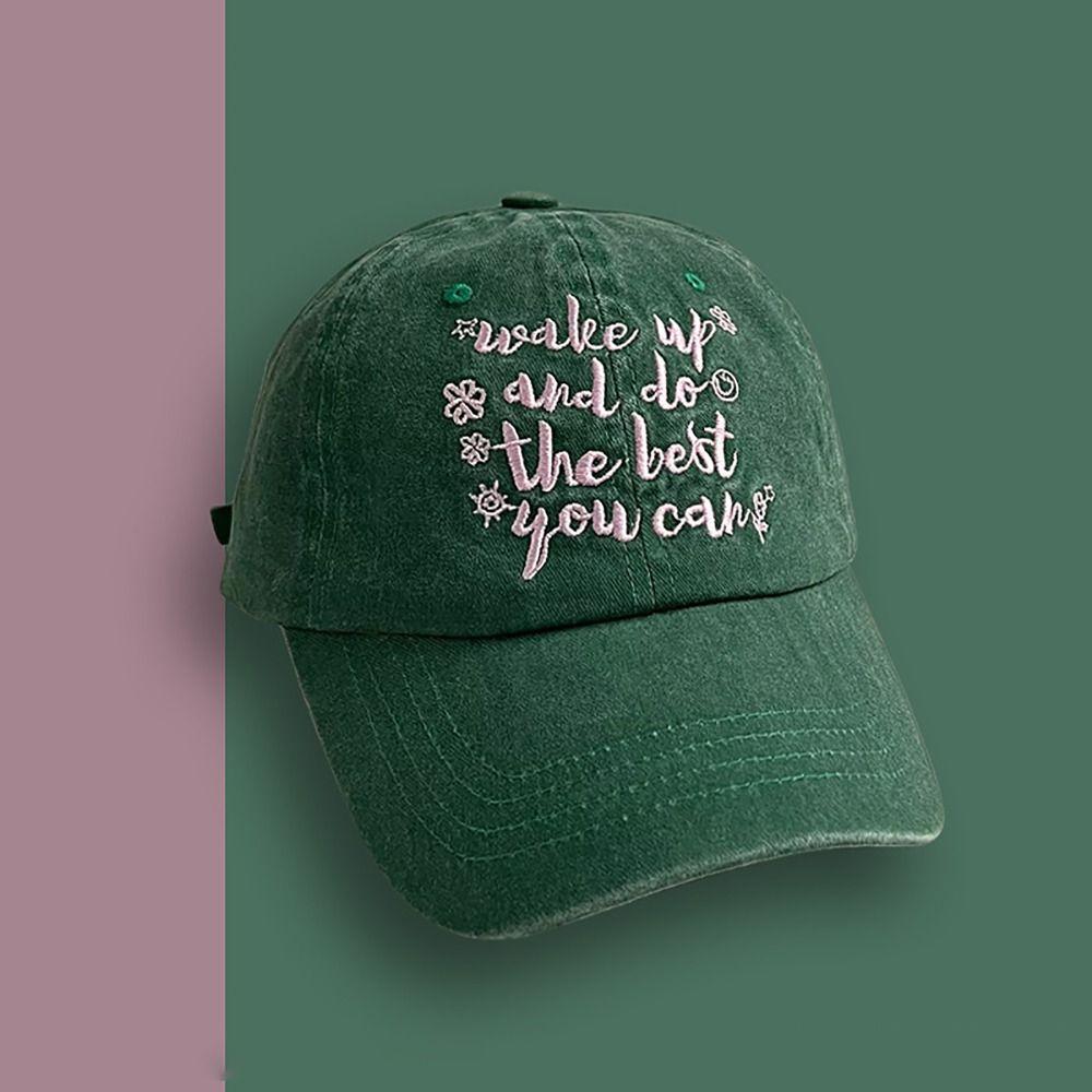 Letter Embroidered Baseball Cap Sun Protection Peaked Hat Vintage Sun Hat  Sports Outdoor