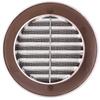 Grille D'aération - KOTARBAU - Ronde - Diamètre 100 Mm - Plastique Marron - Moustiquaire Intégrée