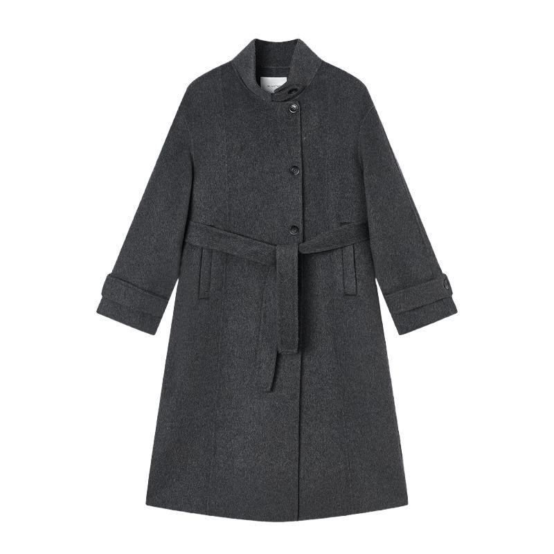 Xiangying Women's Cashmere-Wool Blend Mid-Length Double-Faced Wool Coat