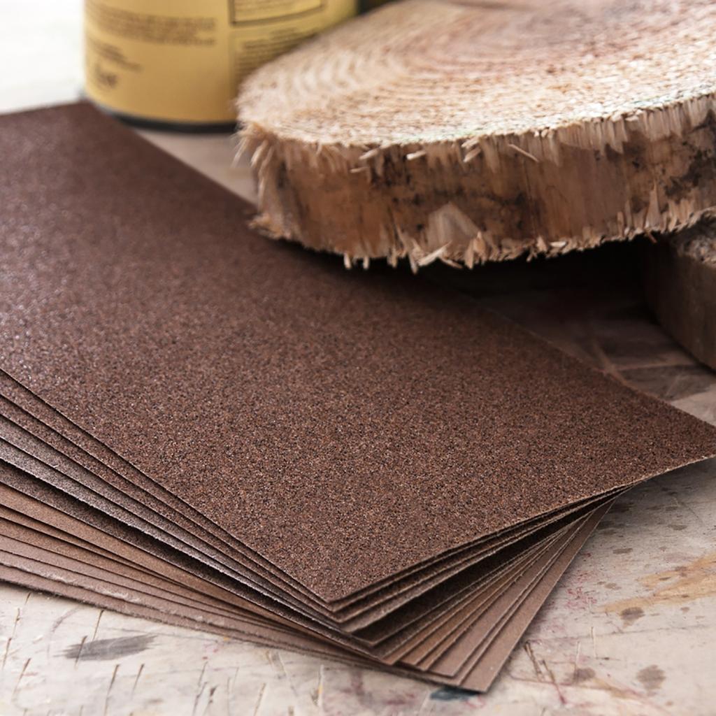 KAKURI Sandpaper 12 sheets for dirt rough base coat and finish Set, (#240), 93x230mm, wood, metal, paint, rust, deburring, removal, sanding,