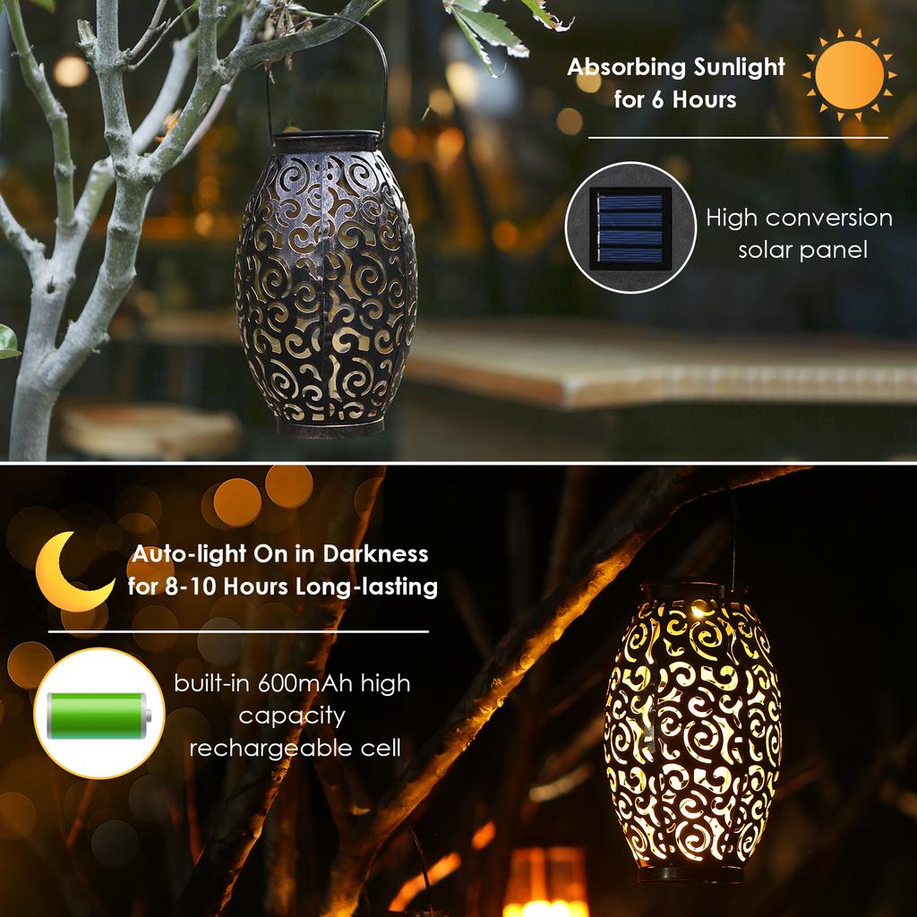 Tomshine Solar Powered Energy LEDs Lantern Light Outdoor Hanging Lamp IP44 Water Resistance for