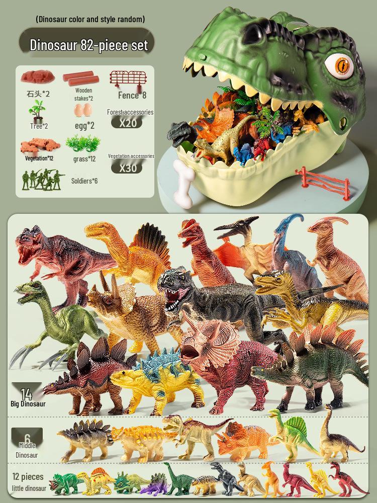 Dinosaur Toy Set: Tyrannosaurus & Triceratops Soft Rubber Figurines for Kids