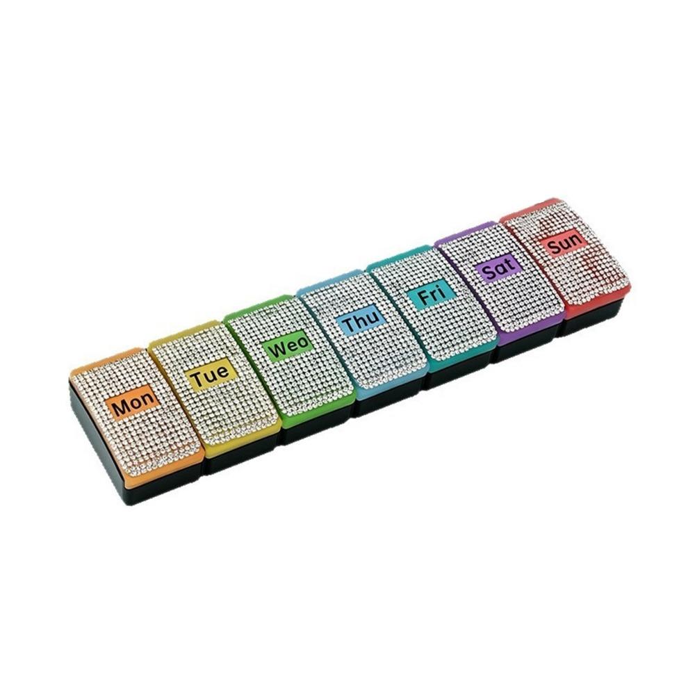 Sealed 7 Day Pill Case 7 Grids Weekly Pill Box Portable Pill Dispenser for Home чёрный