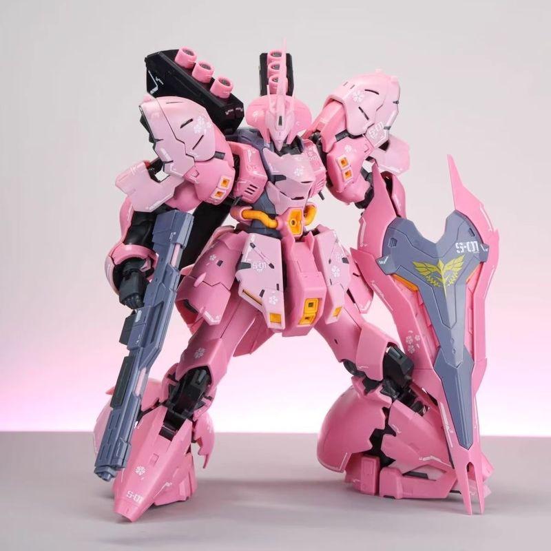 In-Stock Cherry Blossom Pink Sazabi Assembly Model Kit Action Figures Desktop Ornament Fashionable Toys Surprise Gifts RG 1/144 Poseable Articulated