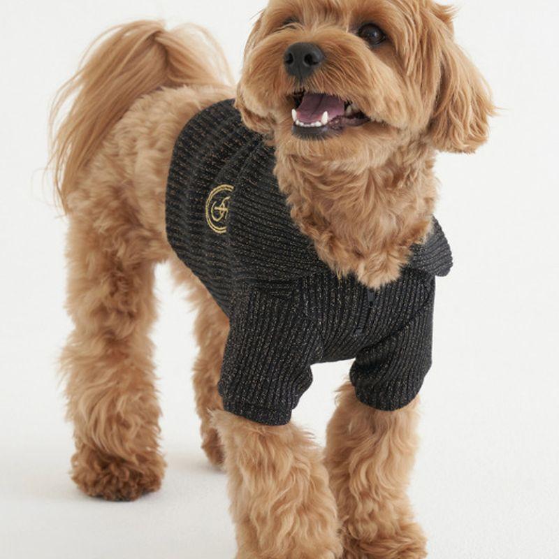 CROOKTHECHIHUAHUA Twinkle Sailor Collar Knit _ Jet black
