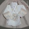 Traditionelles Mädchen-Hanbok-Kleid Kinder Koreanischer Moderner Hanbok Beige Rock Stickerei Zeremonie Party Outfit