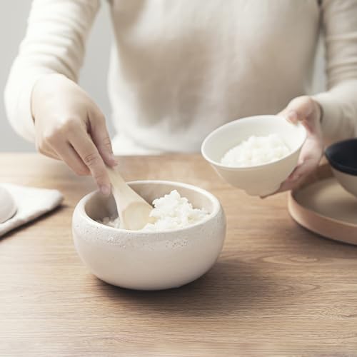 &NE Banko Ware Rice Container, Large, Hare to Ke (Special Occasions), White, Holds 3 Servings (1.5 cups), Made in Japan, Ceramic, Microwave and Oven S