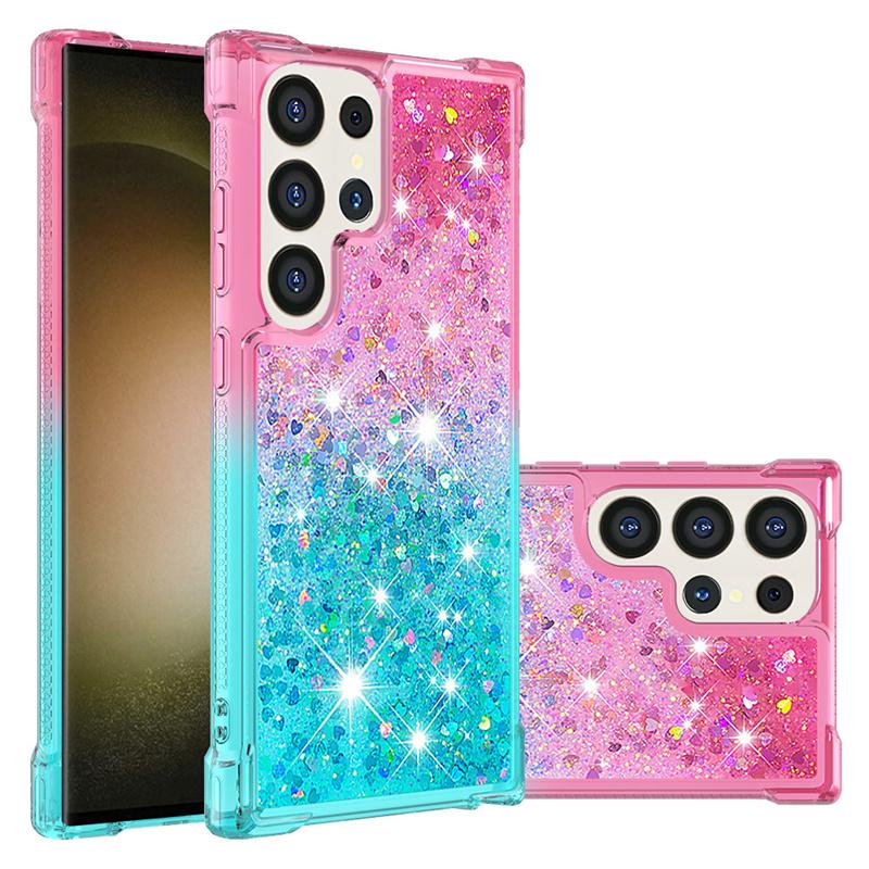 Quicksand Case for Samsung Galaxy S25 S24 Ultra Glitter Flash Gradient Case for Galaxy S25 Edge S24 FE Plus Phone Cover Fundas