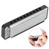 10‑Hole Harmonica Blues D Key Harp Wind Musical Instrument Beginner Practice AM‑20DBlack