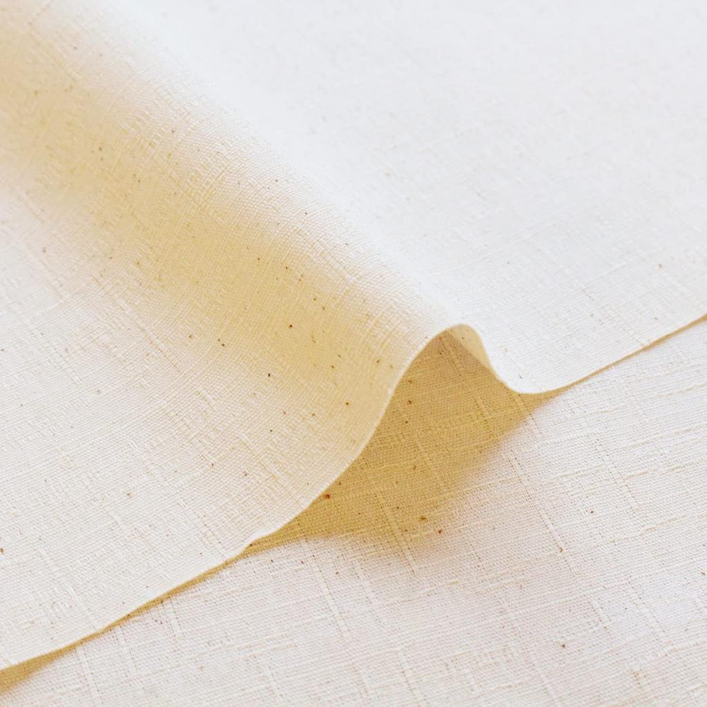 Nippon Chuko Dobby Approximately 110cm 3m Solid Color Tsumugi-style Fabric, Off-White, Wide, Cut, AD8150-KN-3M,