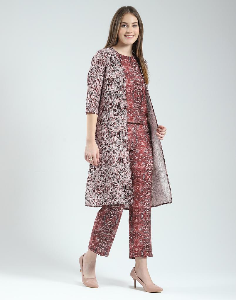 MONTE CARLO Damen Bedrucktes Rundhals Ärmellos Regular Fit Kordelset