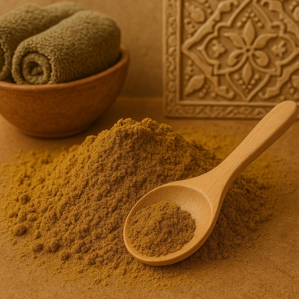 Tabrima Natural Exfoliant 200g – Herbal Hammam Body Scrub | Botanical Peeling Clay | Family Size Moroccan Skincare