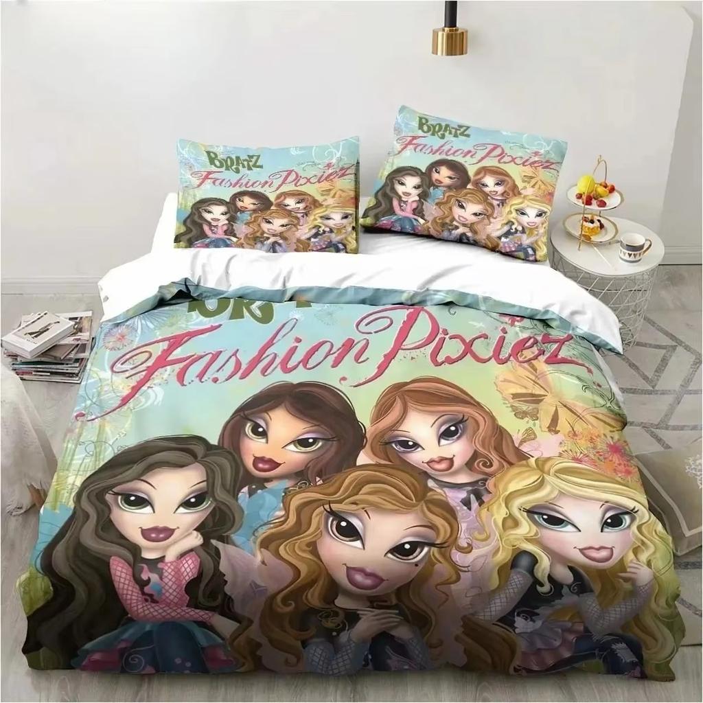 Cartoon B-Bratz 3D-Druck Kawaii Mädchen Bettwäscheset Einzelbett Twin Full Queen King Size Bettset Erwachsene Kind Mädchen Schlafzimmer Bettwäsche Geschenk