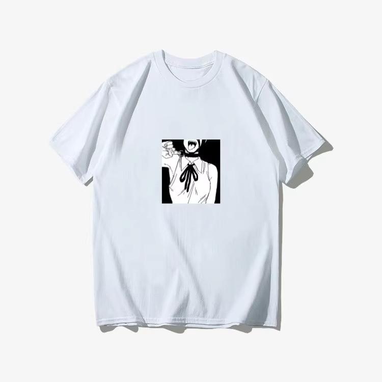 Japanese Anime Pure Cotton Short-sleeved T-shirt Crew Neck Retro Printed Cartoon Men and Women Autumn and Winter Innerwear