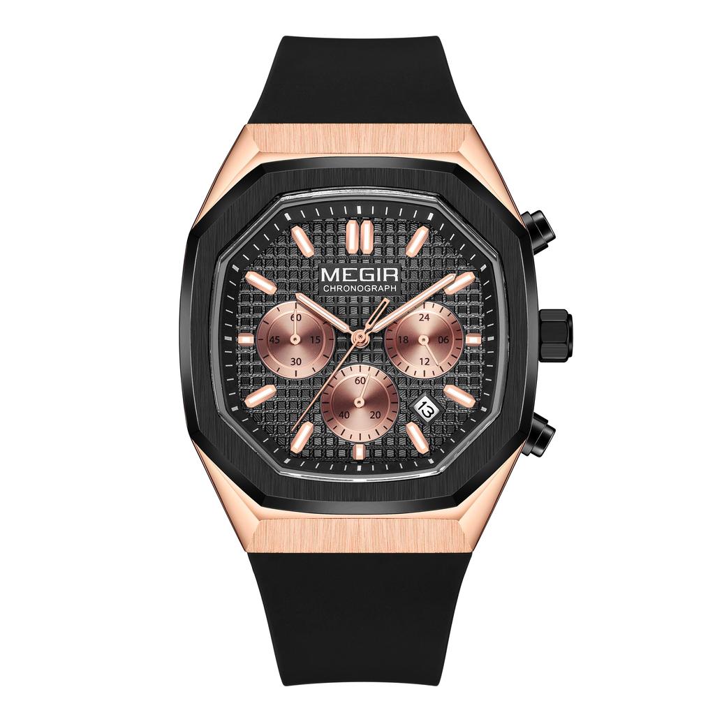 MEGIR Chronograph Fashion Sport Casual Watches for Men Silicone Waterproof Quartz Wristwatch Date Clock Reloj Hombre 2215