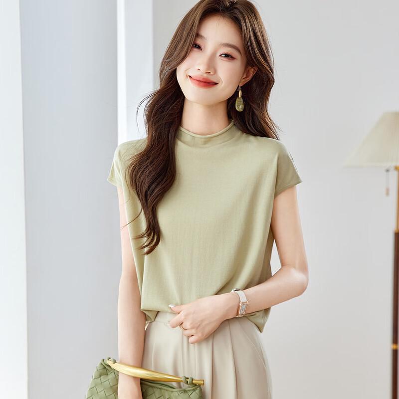 Srcr Women's Minimalist Silk Blend Short Sleeve T-Shirt