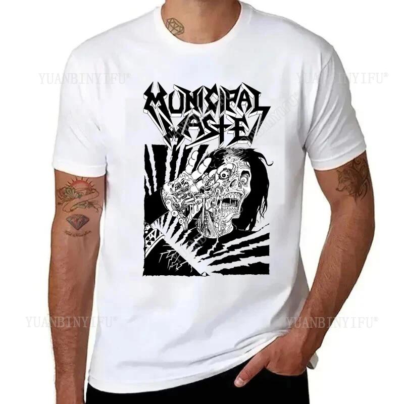 Harajuku Humorous and Funny MUNICIPAL WASTE  Printed Casual Plus Size T Shirts Gothic Hip Hop Style Tops Tee O-neck
