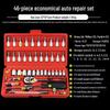 46-Piece Multi-Functional Ratchet Wrench and Socket Set for Car Repair