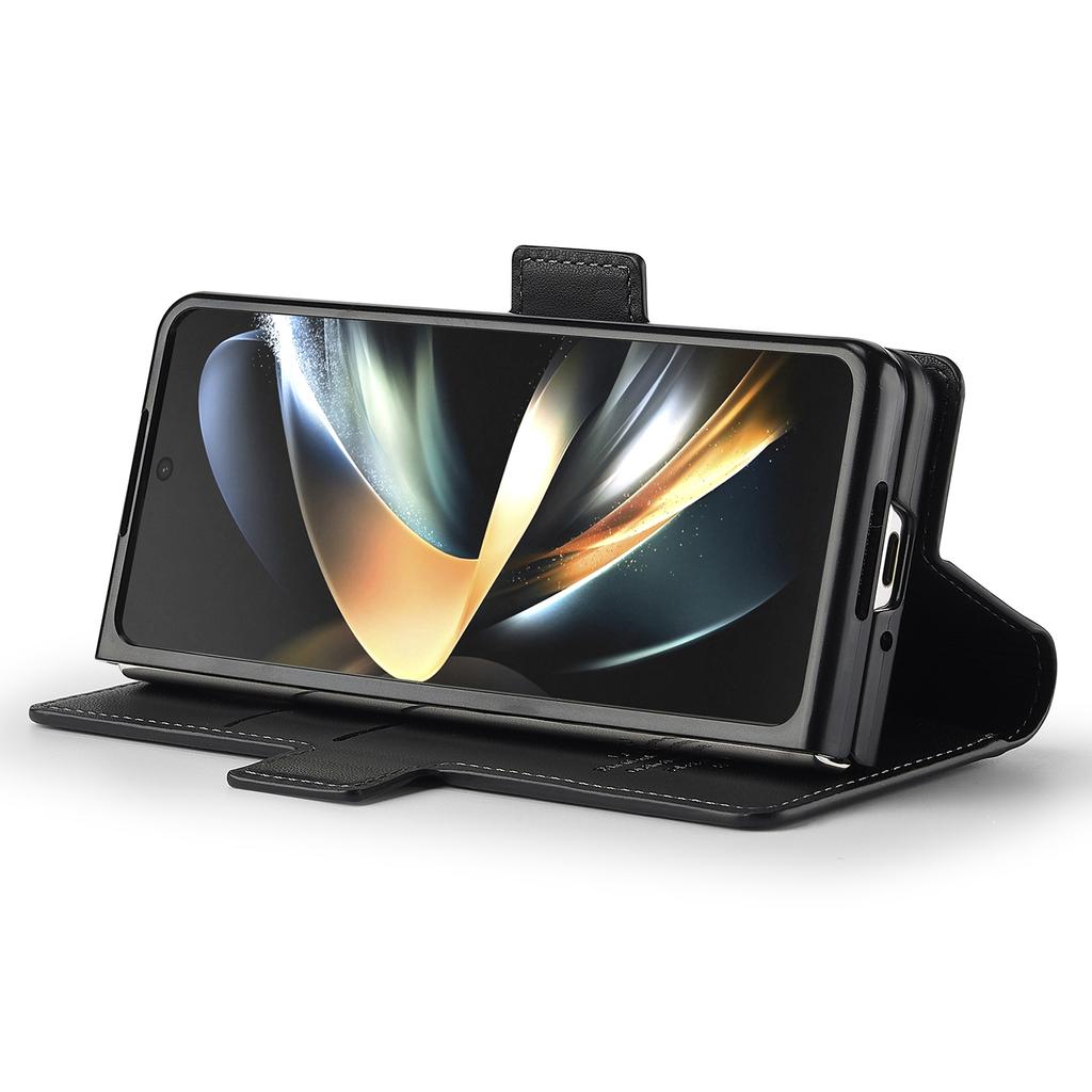 LC.IMEEKE L1 For Samsung Galaxy Z Fold3 5G Stand Case Texture PU Leather Wallet Phone Cover