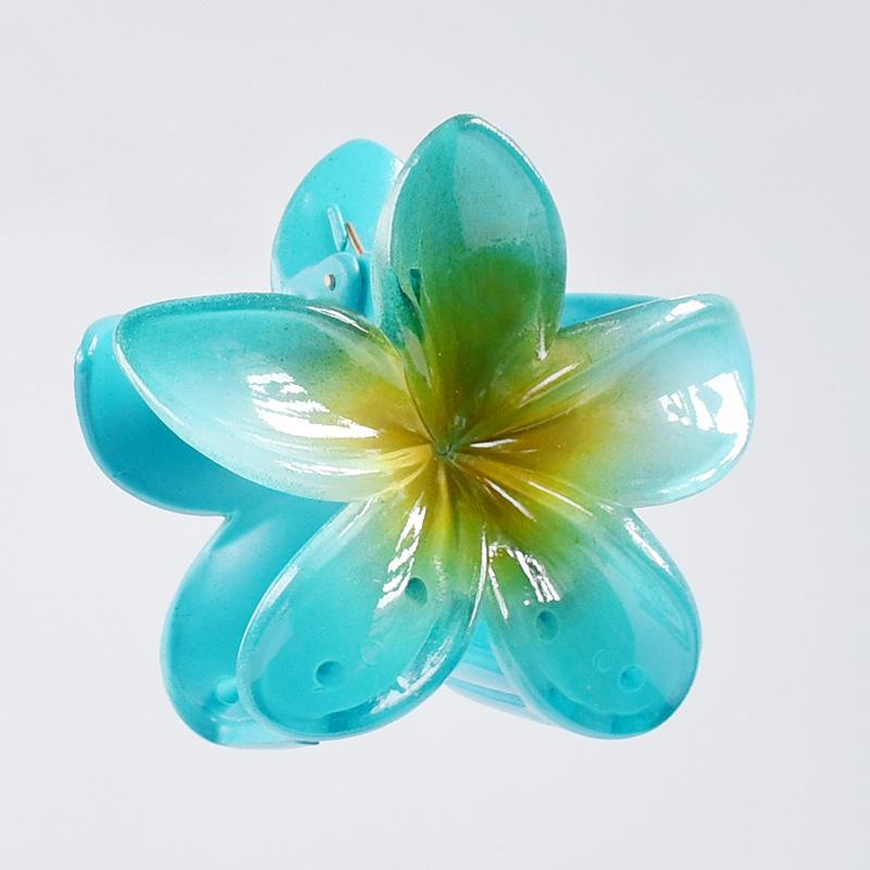 7cm Frangipani Hair Claw Clip - Colorful, Versatile Updo & Ponytail Accessory