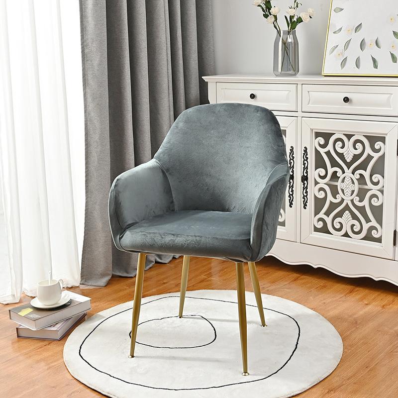 Nordische Hoge Rug Eetkamerstoelhoes Stretch Fluweel Antislip Fauteuilhoes Voor Kantoor Hotel Bruiloft 1PCS