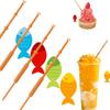 Decorazione Torta Festa Mini Canna da Pesca con Inserto in Plastica per Celebrazioni di Compleanno
