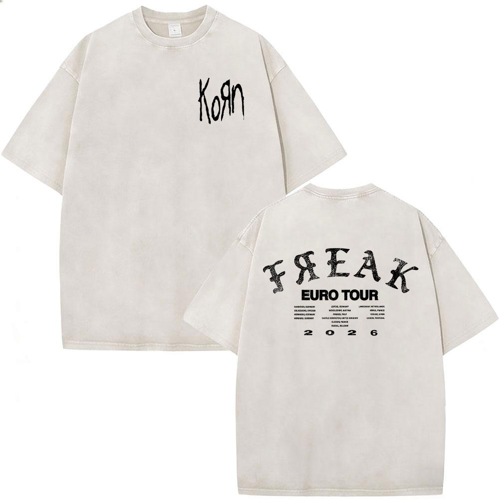 Rock Band Korn Issues Album Vintage Washed T Shirt Men Clothing Metal Gothic Punk T Shirts Casual Oversized Short Sleeve Tshirt S