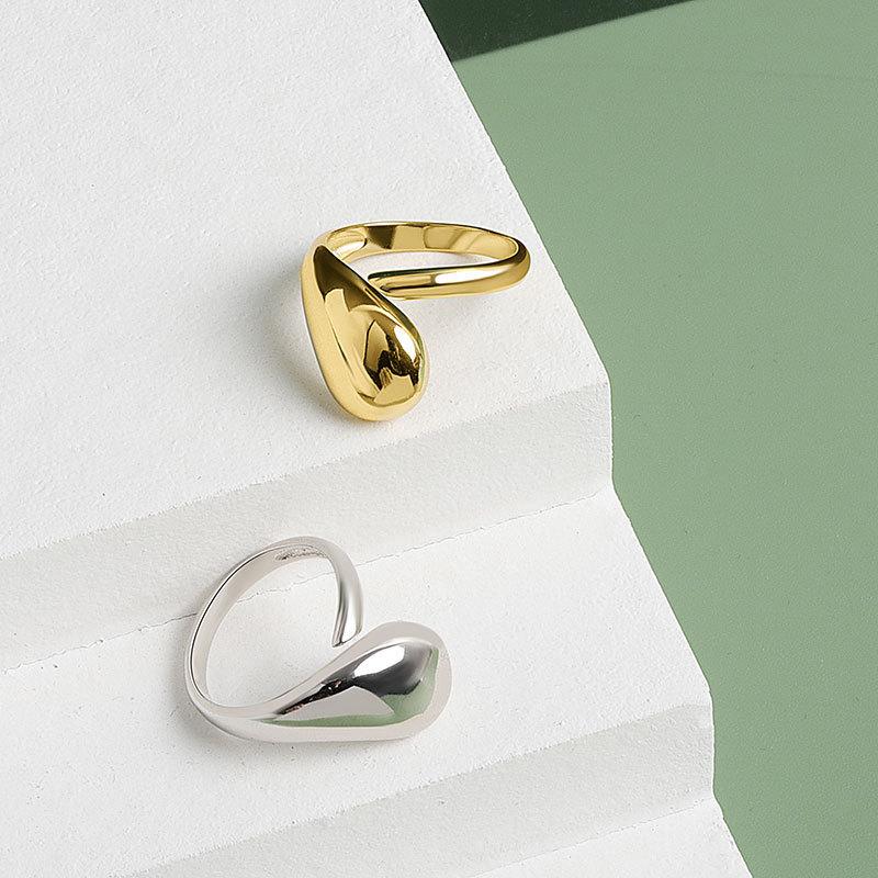 Minimalist Cool Smooth Open Ring For Women Adjustable Temperament Finger Ring Simple Fashion Jewelry