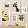 Retro Flowers Vase Leaves Gallery Colorful Funky Poster And Prints Wall Art Canvas Painting Wall Pictures For Living Room Decor