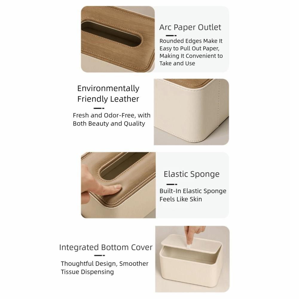 PU Leather Tissue Box Luxury Tissue Box Cover Household Tissue Storage Box Hotel Living Room