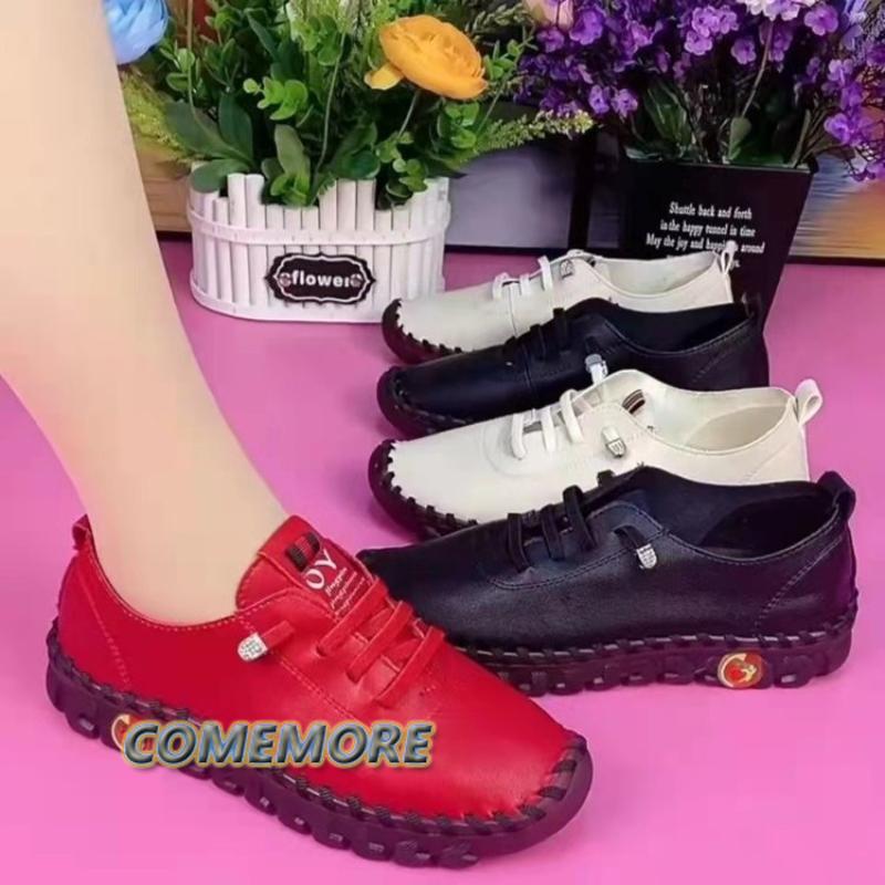 fashion Women Spring Vintage Breathable Shoes Platform Loafers Lace Up Leather Hollow Slip-On New Fashion Casual Mom Shoe Zapatos Mujer