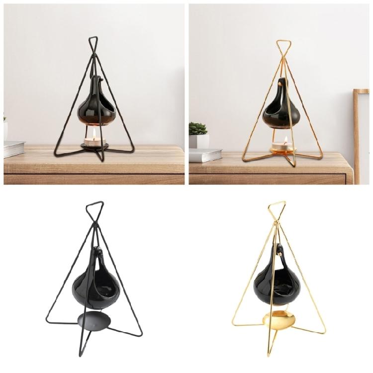 Fashionable Essential Oil Warmer with Iron Frame Scented Candle Holder for Bedrooms and Living Room